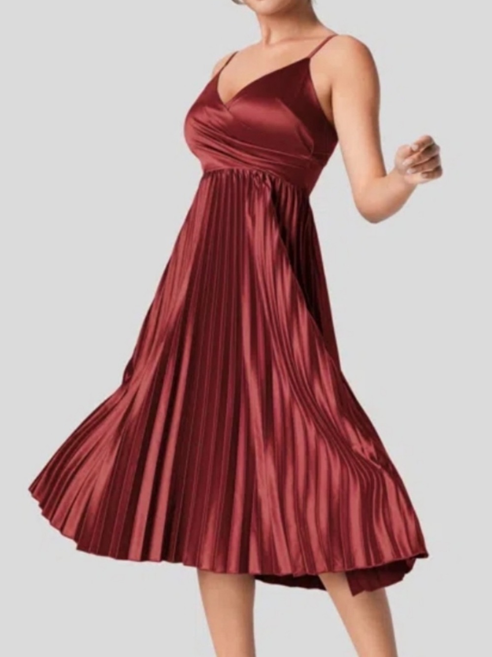 NWOT Halara Red V Neck Backless Crisscross Lace Up Midi Dress